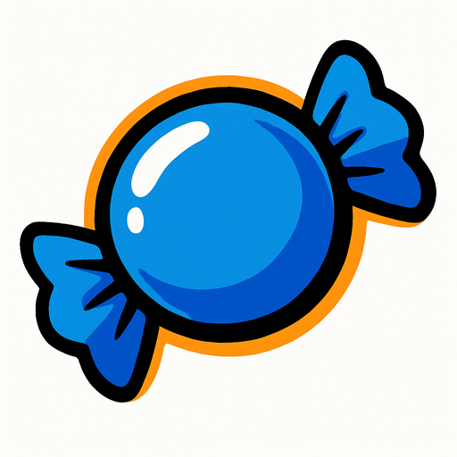 circle blue candy.
In-Game asset.  2d.  High contrast.  No shadows