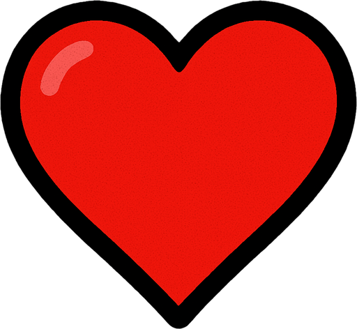 Un corazon rojo.
In-Game asset.  2d.  High contrast.  No shadows