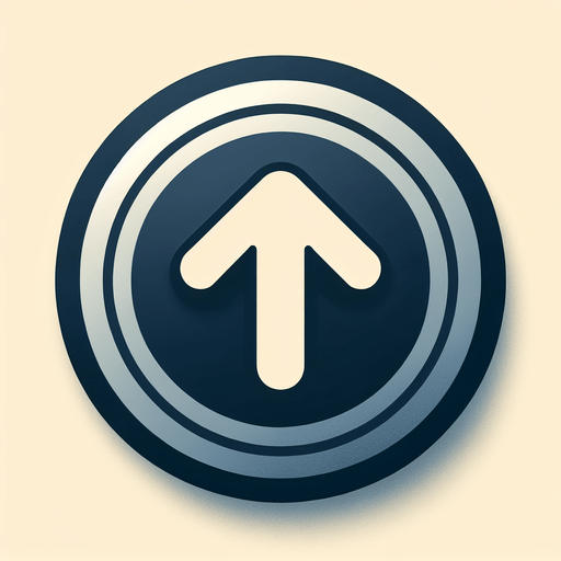 round button with a big "up" arrow icon and a small line under it.
UI