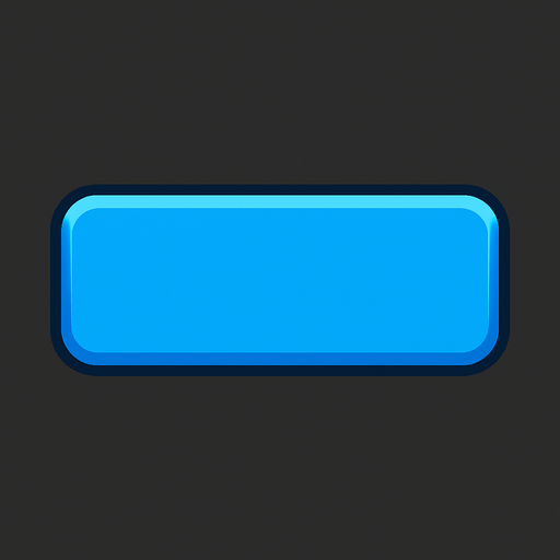 Blue button rectangle.
In-Game asset.  2d.  High contrast.  No shadows