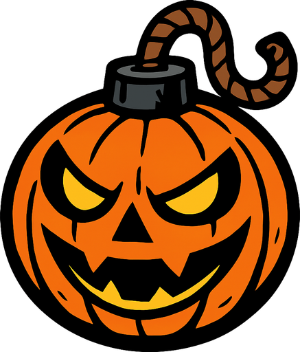 pumkin bomb.
In-Game asset.  2d.  High contrast.  No shadows