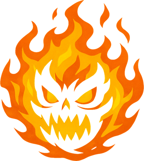 roh jahat bentuk orb api.
In-Game asset.  2d.  High contrast.  No shadows