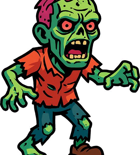 zombie.
In-Game asset.  2d.  High contrast.  No shadows