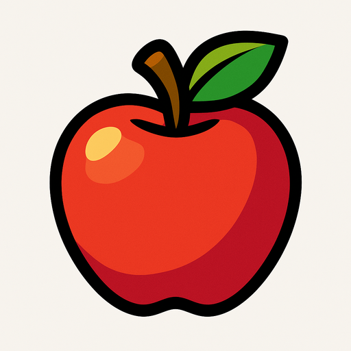 Apple.
In-Game asset.  2d.  High contrast.  No shadows