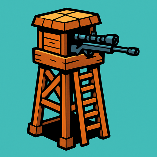sniperTowerAsset.
In-Game asset.  2d.  High contrast.  No shadows