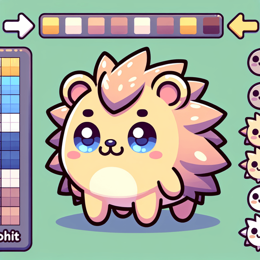 a hedgehog.
Single Game Texture. In-Game asset. 2d. Blank background. High contrast. No shadows.