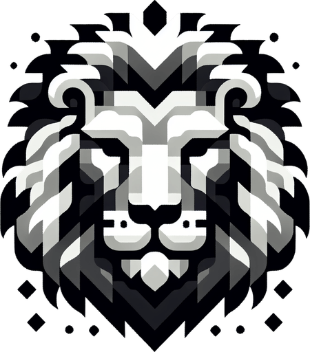 lion.
Single Game Texture.  In-Game asset.  2d.  Blank background.  High contrast.  No shadows