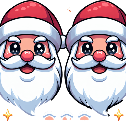 Santa's face.
Single Game Texture. In-Game asset. 2d. Blank background. High contrast. No shadows.