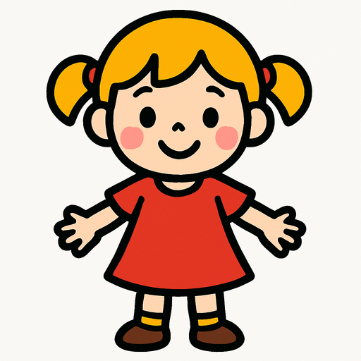 Petite fille.
In-Game asset.  2d.  High contrast.  No shadows