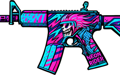 Cs2 neon rider skinini ekle.
In-Game asset.  2d.  High contrast.  No shadows