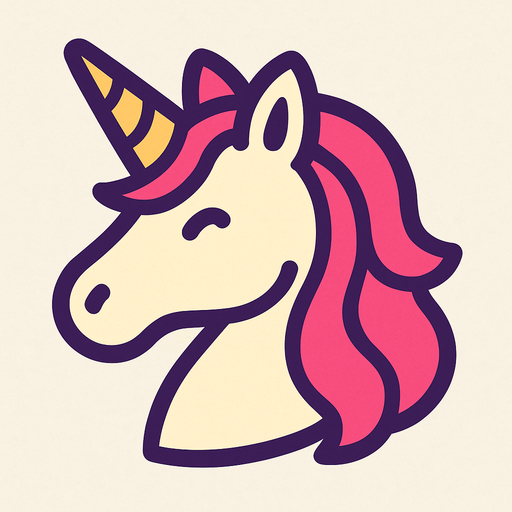 unicorn icon.
In-Game asset.  2d.  High contrast.  No shadows