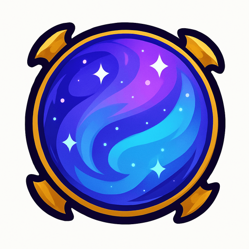 magic ball.
In-Game asset.  2d.  High contrast.  No shadows