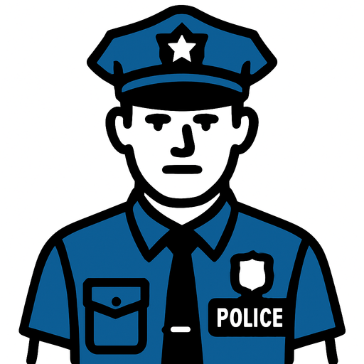 Police.
In-Game asset.  2d.  High contrast.  No shadows