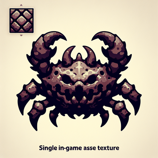 kötü yengeç.
Single Game Texture.  In-Game asset.  2d.  Blank background.  High contrast.  No shadows
