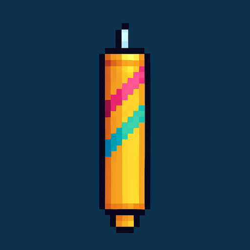 Confetti stick, 2d pixel art vertical. no papers only stick.
In-Game asset.  2d.  High contrast.  No shadows