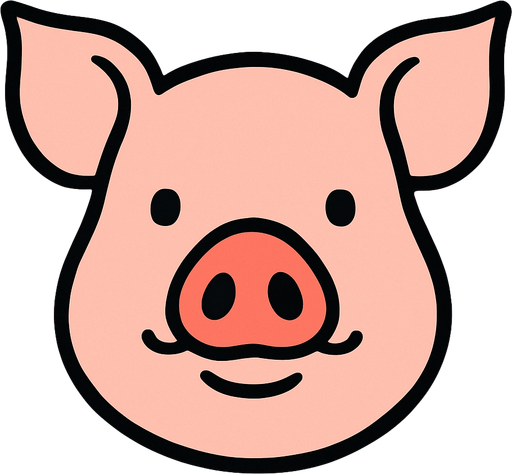 A pig's face.
High contrast.  No shadows