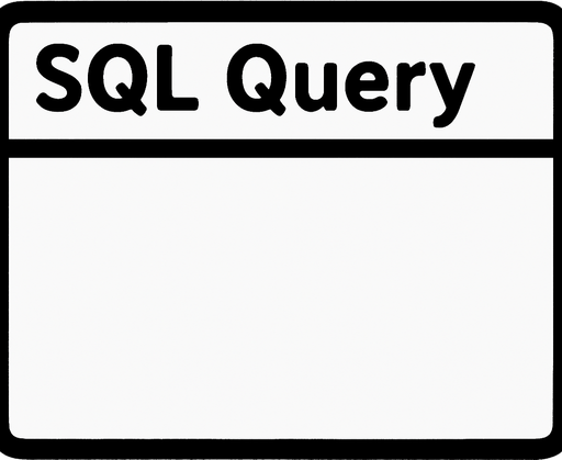 SQL query, in size of 320 on 200 At the top left write: SQL Query
But The whole center of the rectangle is white and empty.
In-Game asset.  2d.  High contrast.  No shadows