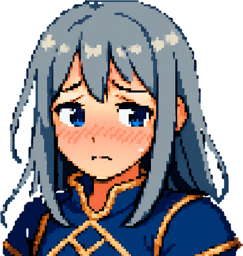 Make her blush and put on a shy expression