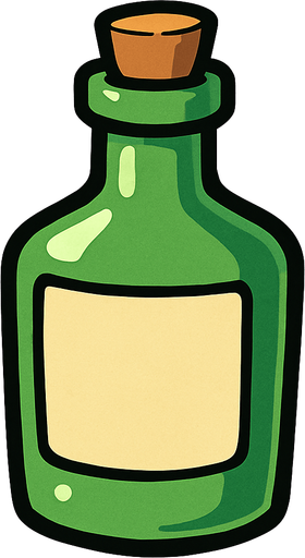 Bottle.
In-Game asset.  2d.  High contrast.  No shadows