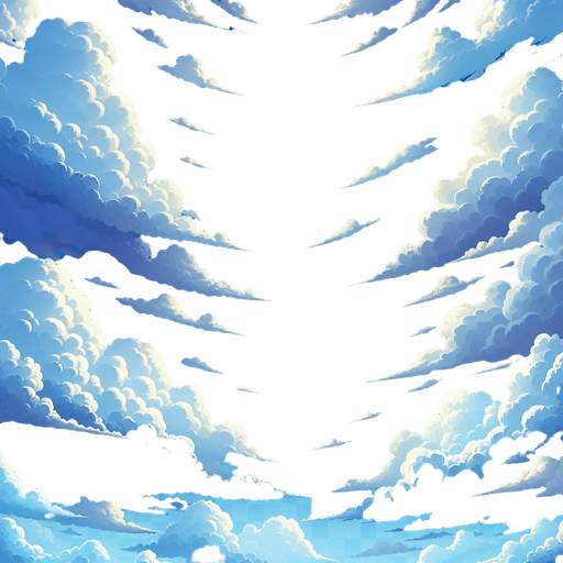 A sky with clouds, tileable
Single Game Texture. In-Game asset. 2d. Blank background. High contrast. No shadows.