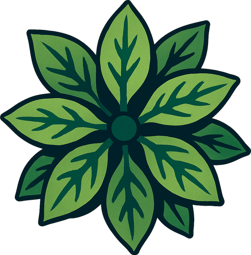 top view of plant looking upwards.
In-Game asset.  2d.  High contrast.  No shadows