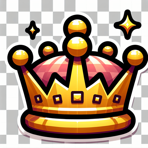 A royal crown. Side profile. Cartoon.
Single Game Texture.  In-Game asset.  2d.  Blank background.  High contrast.  No shadows