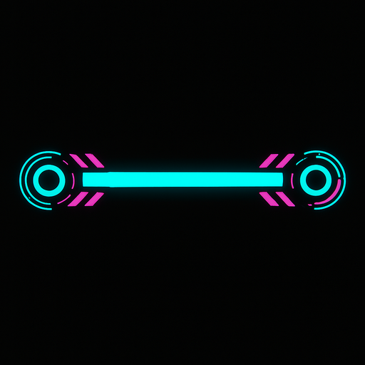 Cyberpunk style lane divider for music rhythm game that is horizontal and used for judging the touching of rhythm 
In-Game asset.  2d.  High contrast.  No shadows