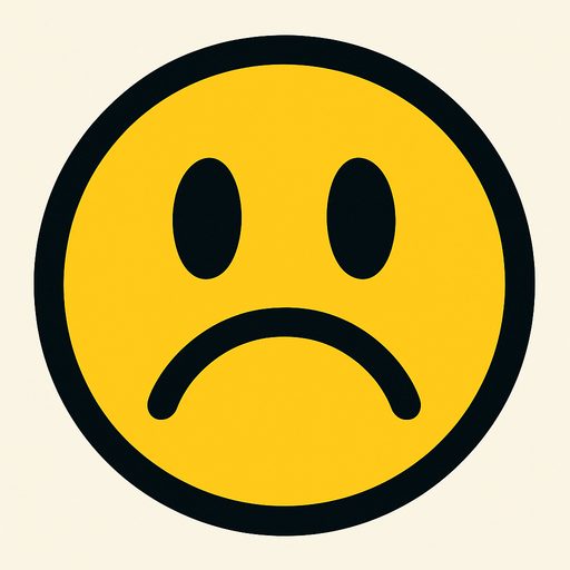 sad face.
In-Game asset.  2d.  High contrast.  No shadows. sad face