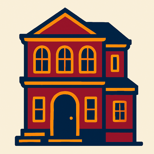 A building.
In-Game asset.  2d.  High contrast.  No shadows