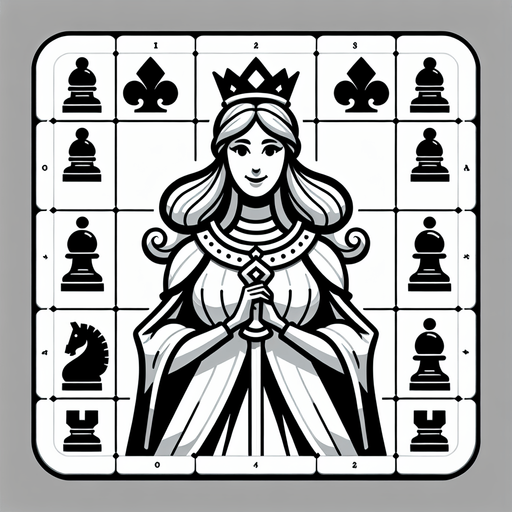 White queen.
Single Game Texture.  In-Game asset.  2d.  Blank background.  High contrast.  No shadows