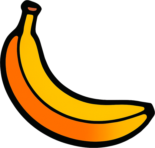 Banana.
2d.  High contrast.  No shadows