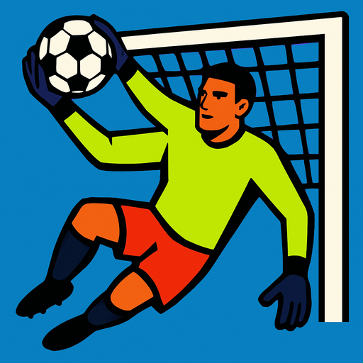 a good goal keeper.
In-Game asset.  2d.  High contrast.  No shadows