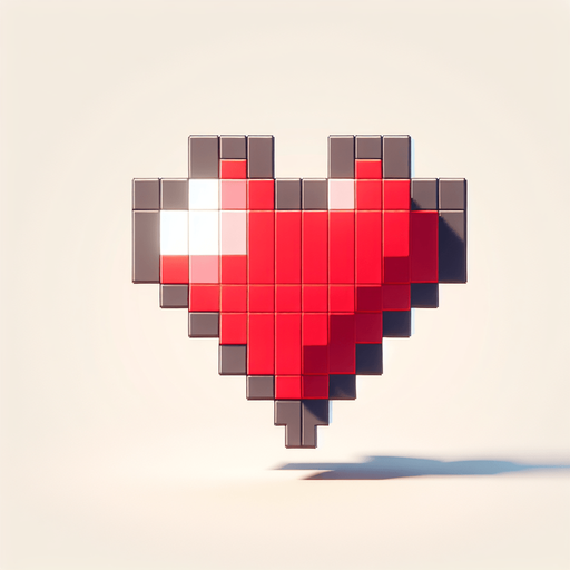 pixalated heart empty Single Game Texture. In-Game asset. 2d. Blank background. High contrast. No shadows.