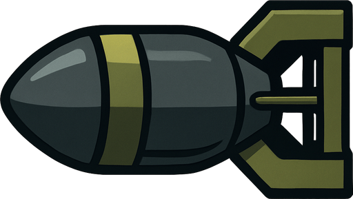 uçak bombası resmi.
In-Game asset.  2d.  High contrast.  No shadows