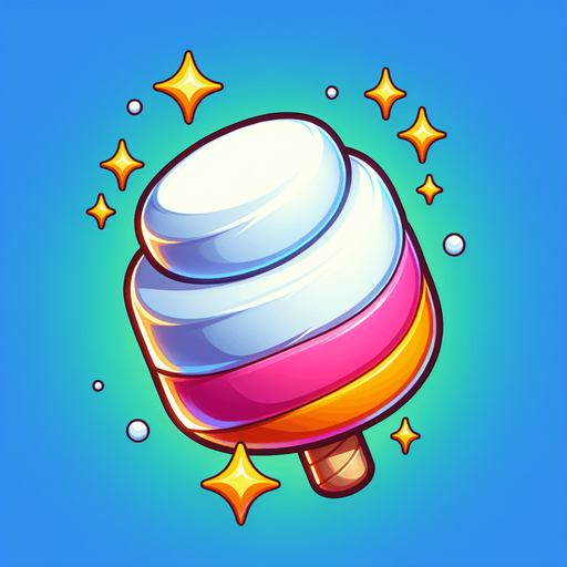 Vibrant cartoon candy white marshmallow.
Game asset. 2d. Blank background. High contrast. No shadows.