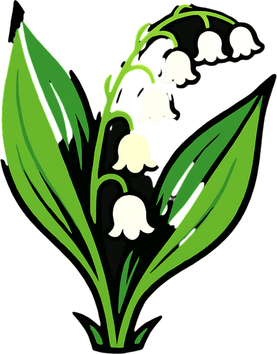 Lily of the Valley.
In-Game asset.  2d.  High contrast.  No shadows