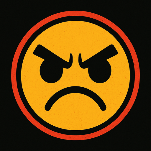 kızgın surat.
In-Game asset.  2d.  High contrast.  No shadows