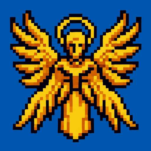 pixel art seraphim.
In-Game asset.  2d.  High contrast.  No shadows
