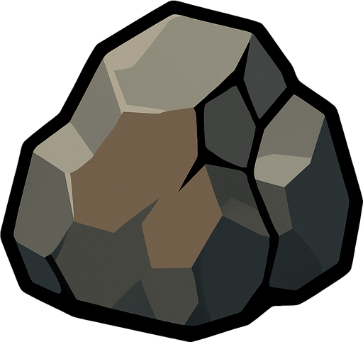 2d rock.
In-Game asset.  2d.  High contrast.  No shadows
