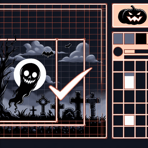 horror haloween Checkmark.
Single Game Texture. In-Game asset. 2d. Blank background. High contrast. No shadows.