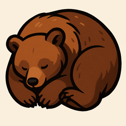 sleeping Bear top view.
In-Game asset.  2d.  High contrast.  No shadows
