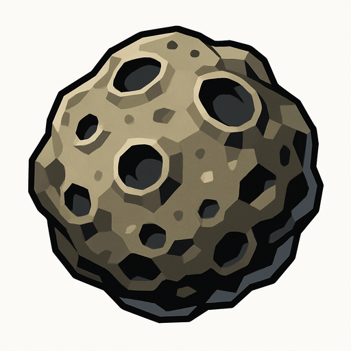 random asteroid stone.
In-Game asset.  2d.  High contrast.  No shadows