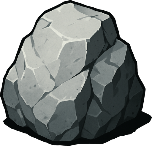 big stone.
In-Game asset.  2d.  High contrast.  No shadows