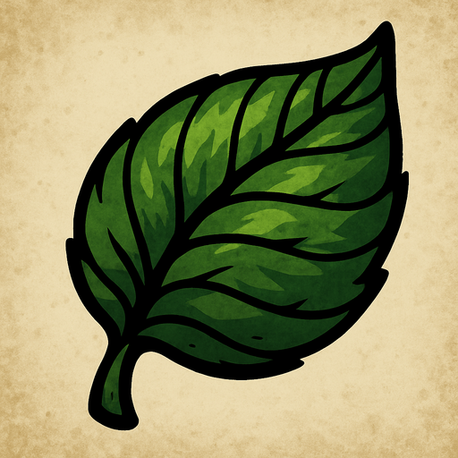 hoja.
In-Game asset.  2d.  High contrast