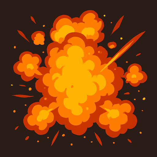 explosion realista.
In-Game asset.  2d.  High contrast.  No shadows