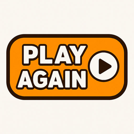 a "play again" button.
In-Game asset.  2d.  High contrast.  No shadows