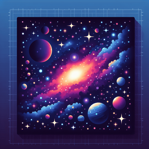 Arkaplan olarak uzay yap.
Single Game Texture. In-Game asset. 2d. Blank background. High contrast. No shadows.