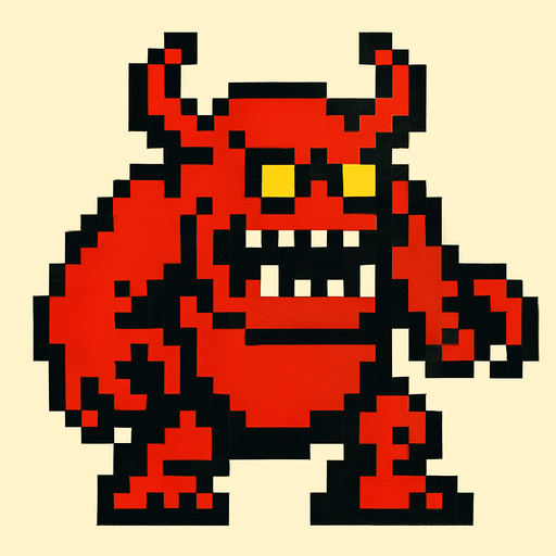 8bit enemy.
In-Game asset.  2d.  High contrast.  No shadows