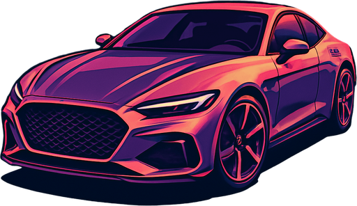 Car image but its head should be on right side not left. Make a fancy car.
In-Game asset.  2d.  High contrast.  No shadows