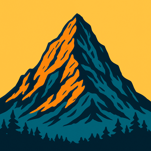 karşıdan gözüken bir dağ.
In-Game asset.  2d.  High contrast.  No shadows